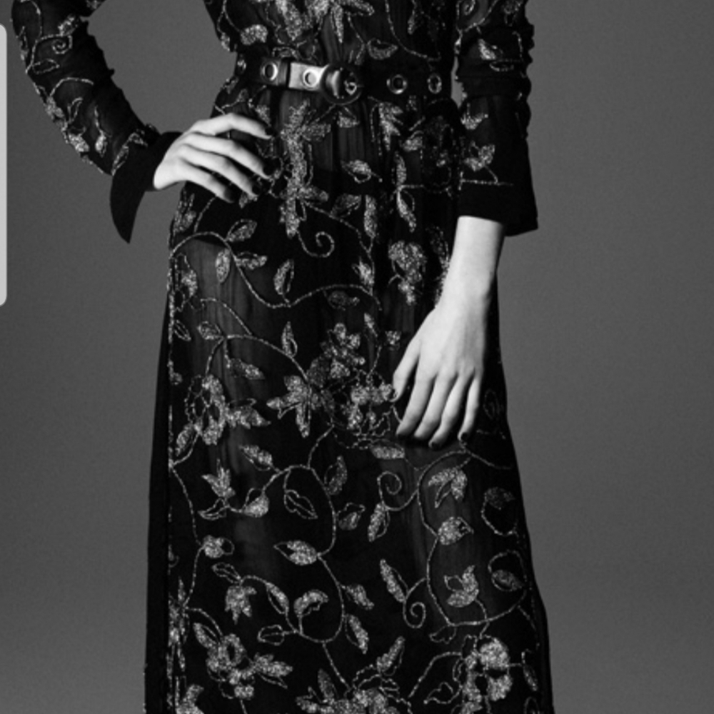 Zara studio collection black beaded dress. Size Medium.